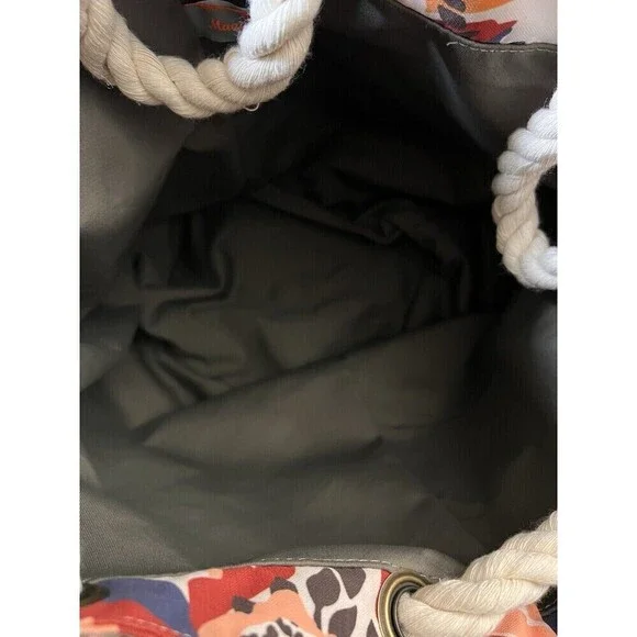 Maaji Drawstring Thick Rope Backpack Drawrope Bucket Bag Multicolor Floral - Picture 7 of 10